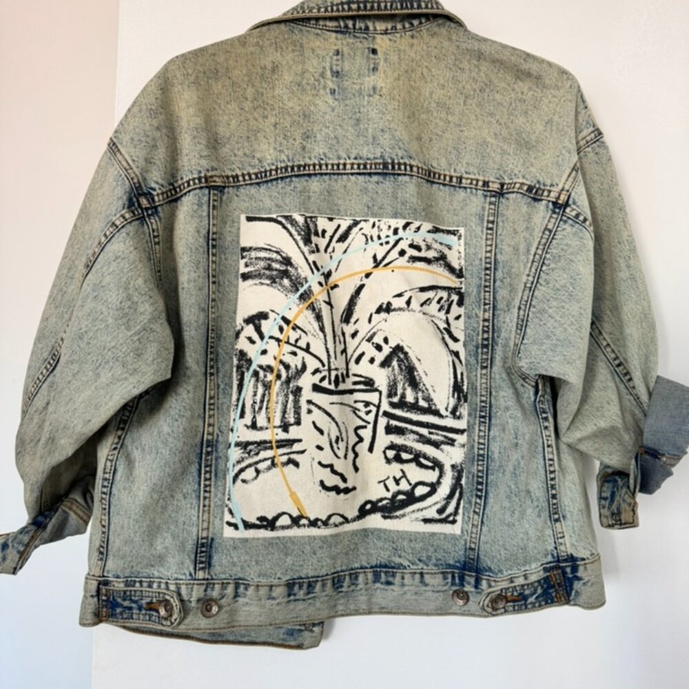 BDG Urban Outfitters Womens Light Blue Jean Denim Jacket w/ Design Back Small